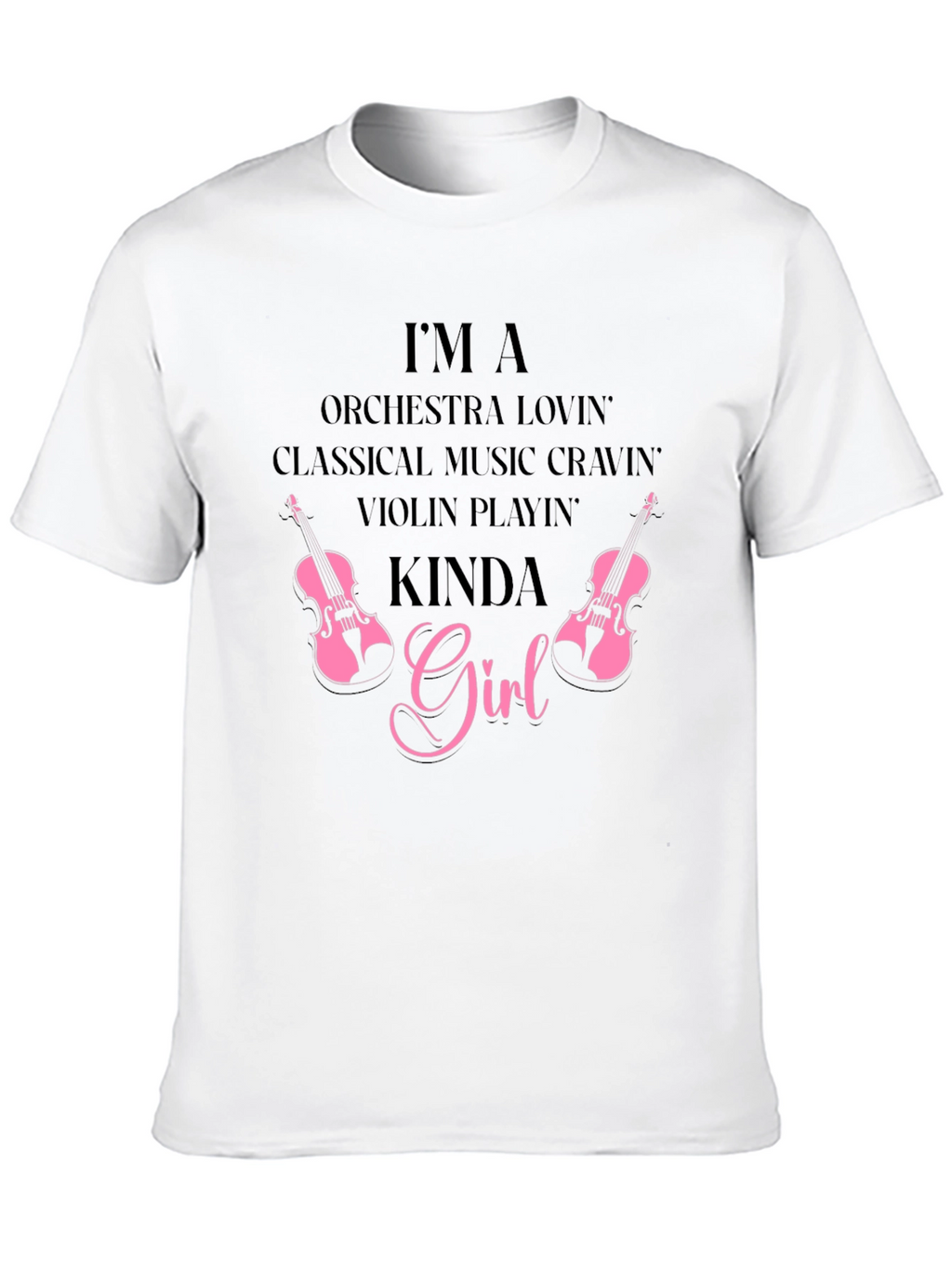 Orchestra Music Violin Girl Black Tee