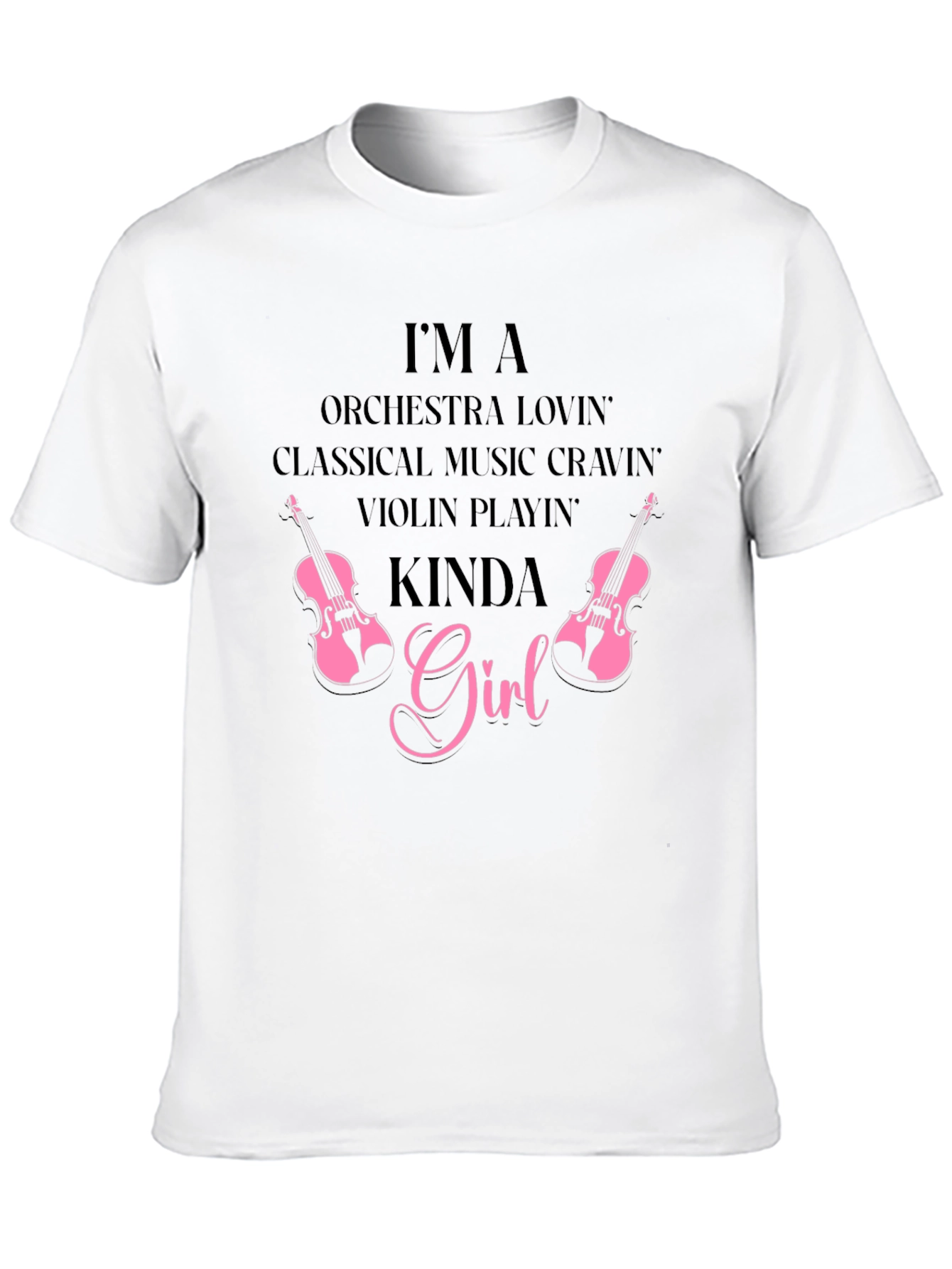 Orchestra Music Violin Girl Black Tee