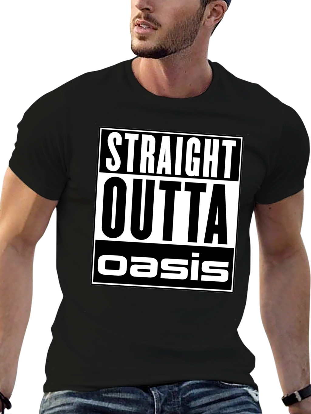 Straight Outta Oasis Black Graphic Tee