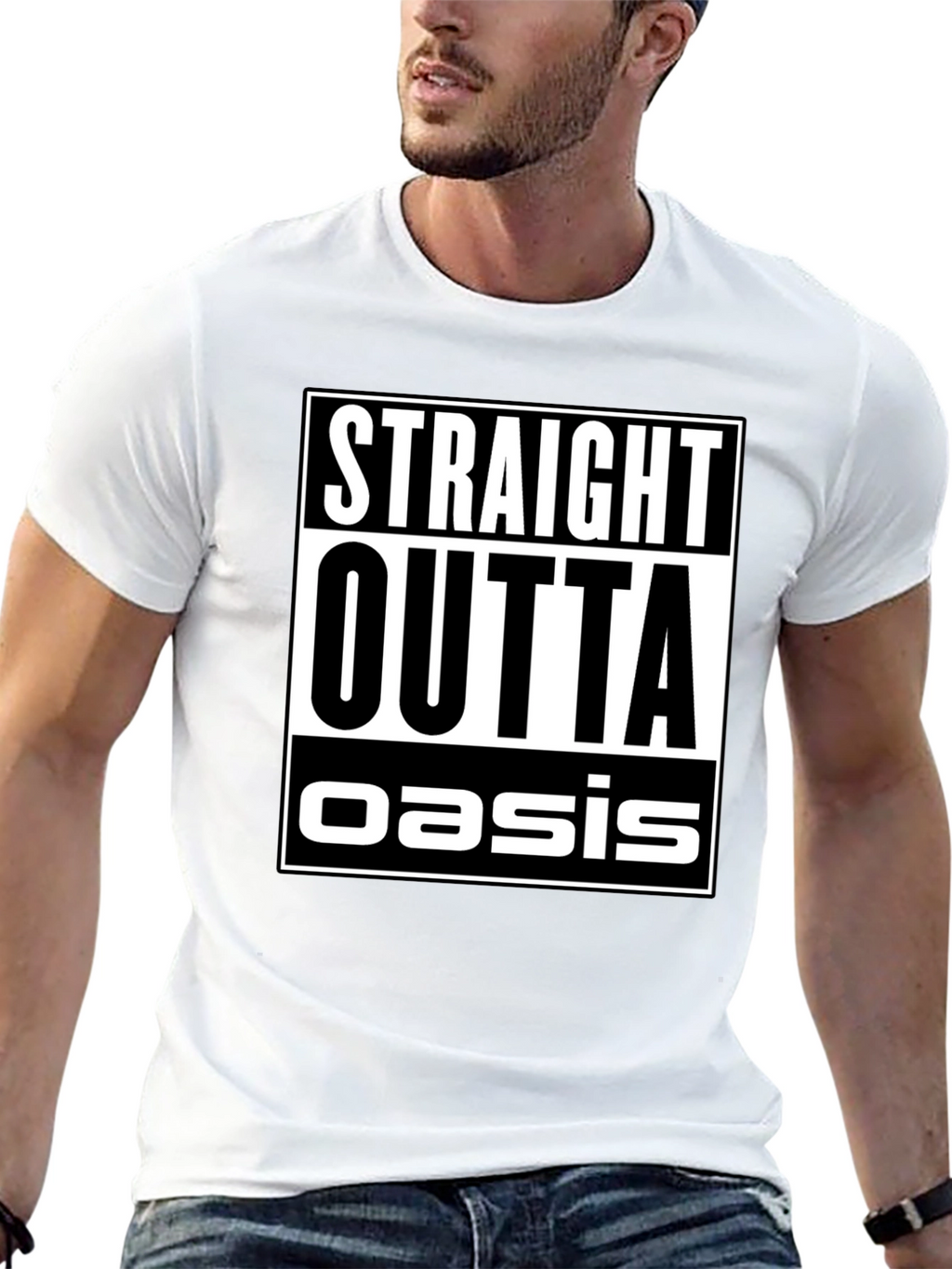 Straight Outta Oasis Black Graphic Tee