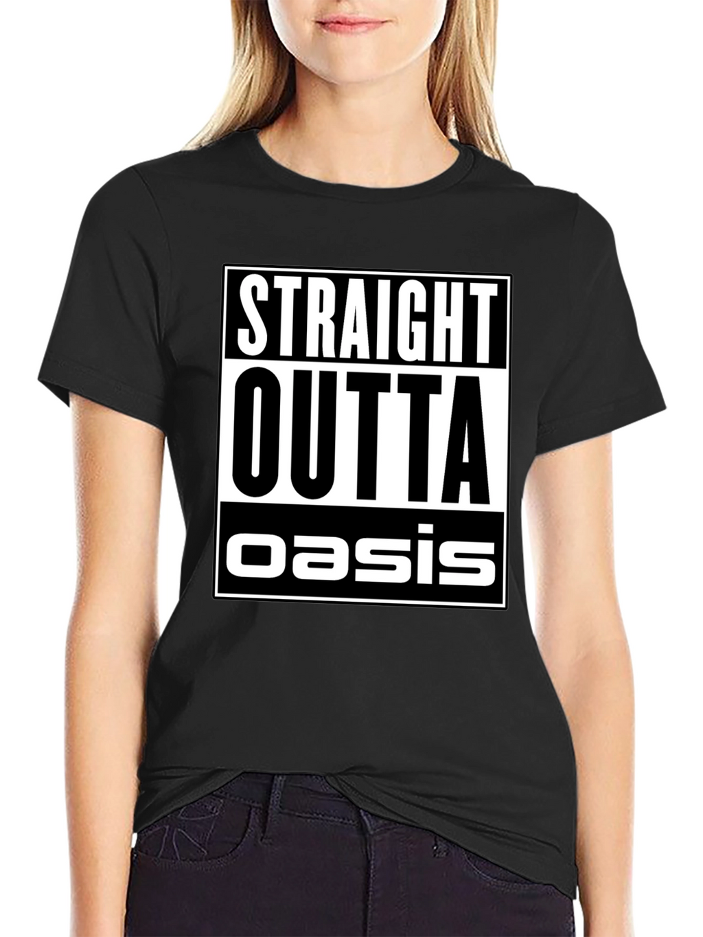 Straight Outta Oasis Black Graphic Tee