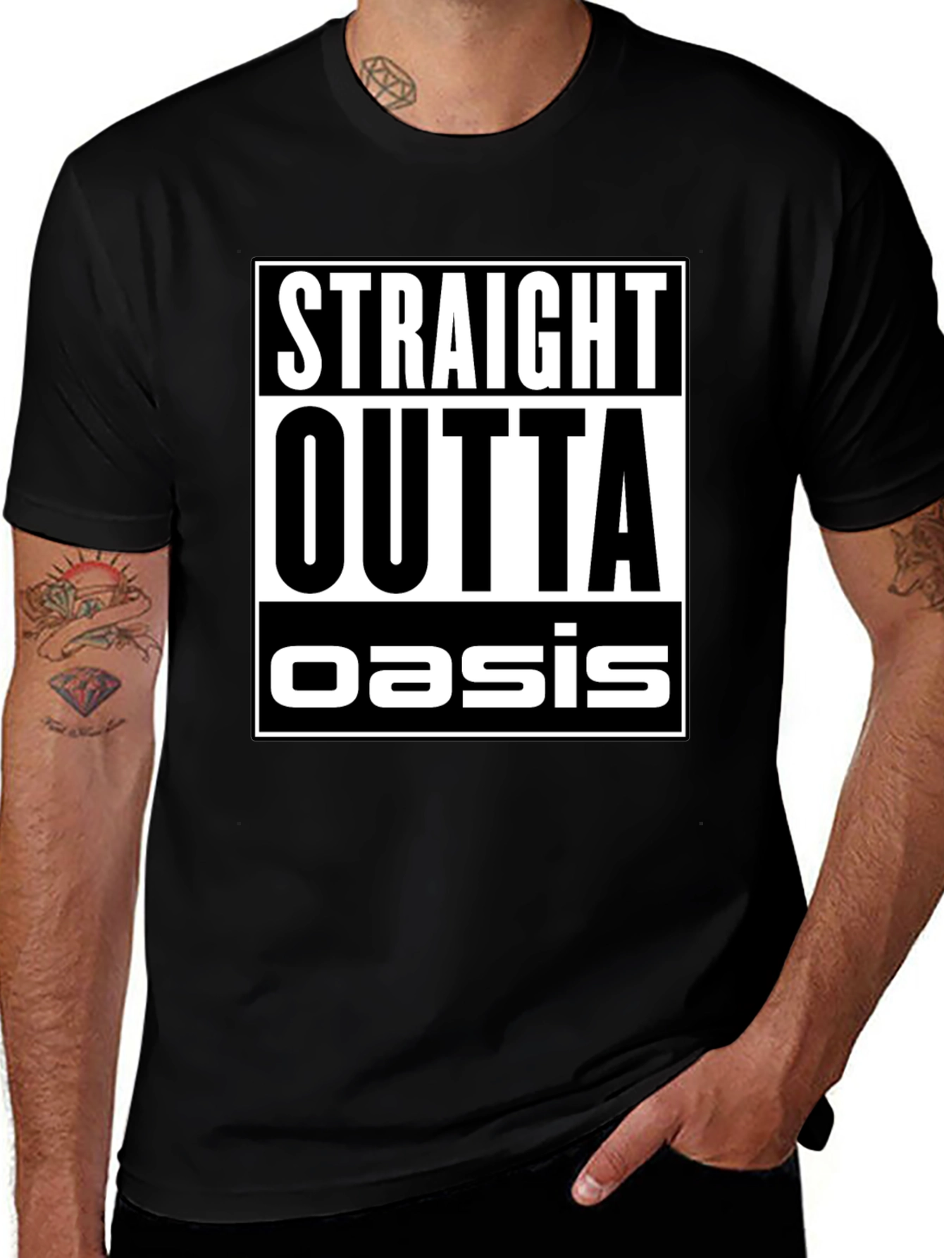 Straight Outta Oasis Black Graphic Tee
