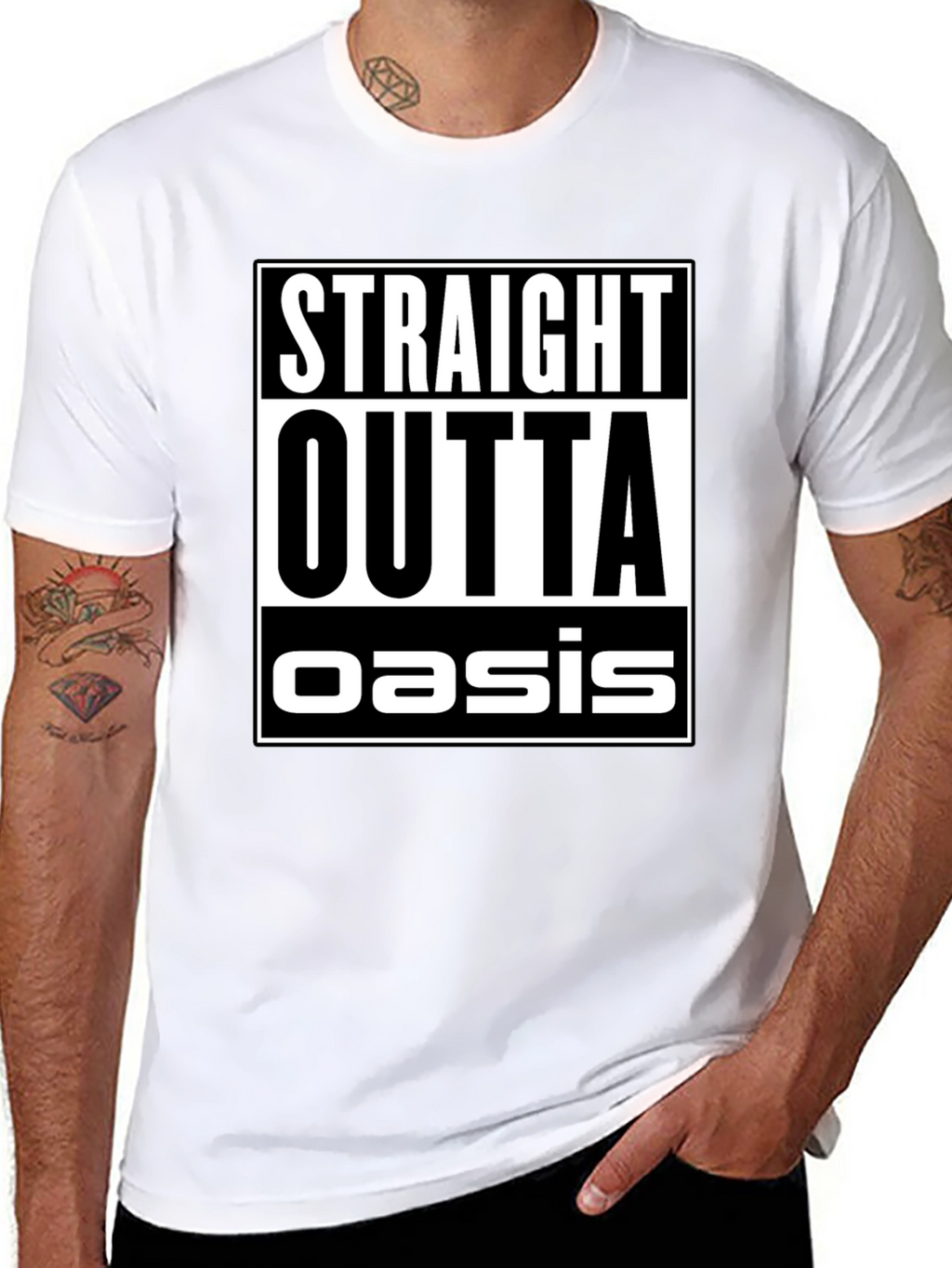 Straight Outta Oasis Black Graphic Tee