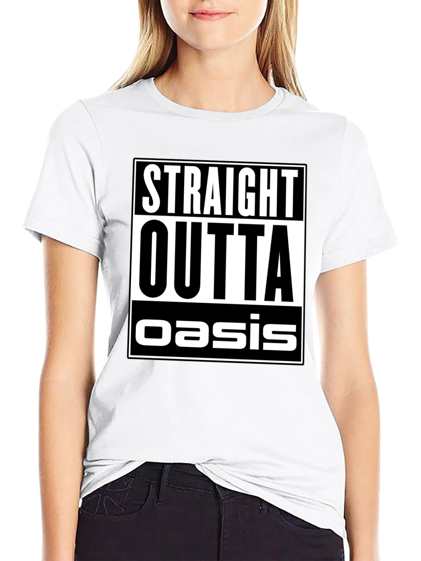 Straight Outta Oasis Black Graphic Tee