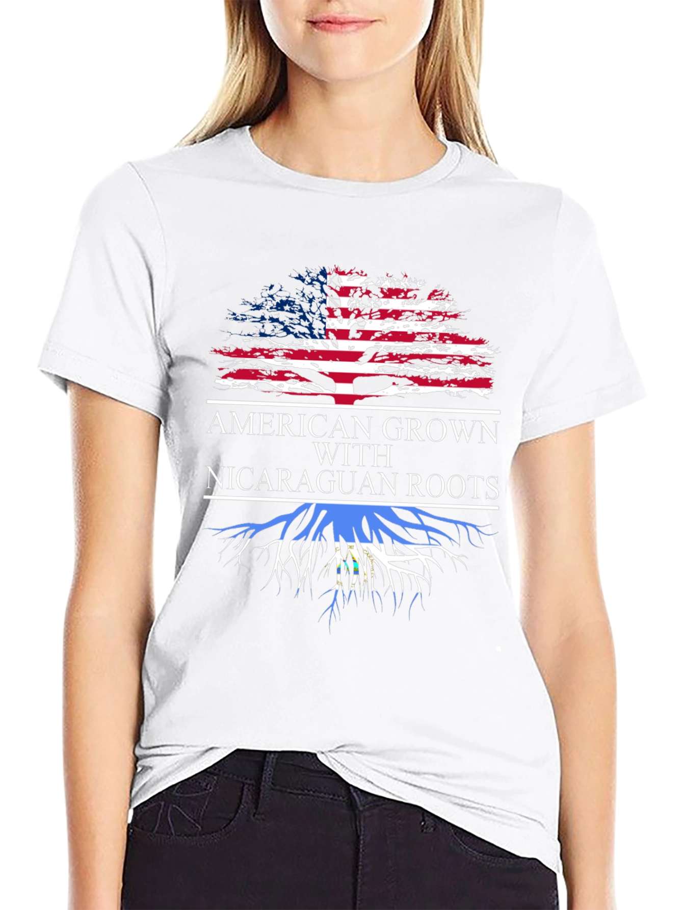 American Grown Nicaraguan Roots Graphic T-Shirt