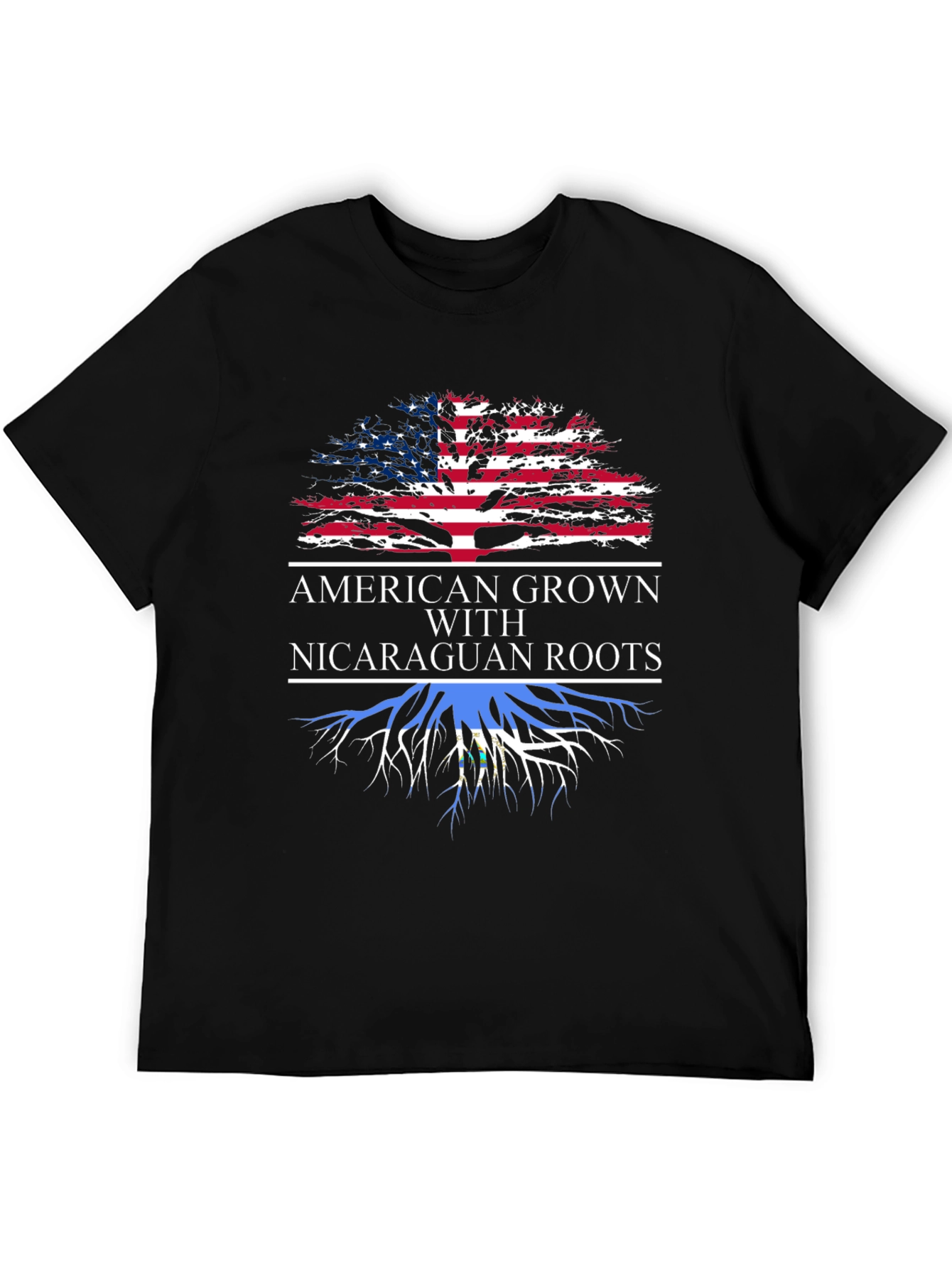 American Grown Nicaraguan Roots Graphic T-Shirt