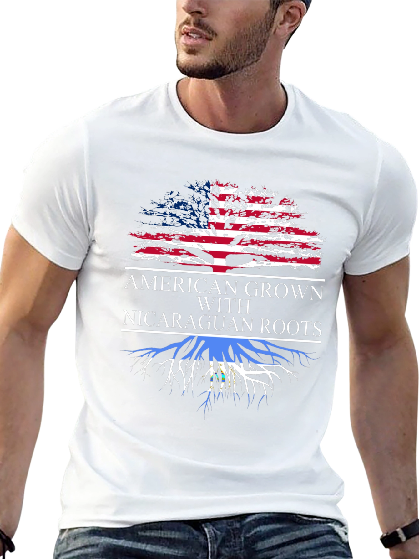 American Grown Nicaraguan Roots Graphic T-Shirt