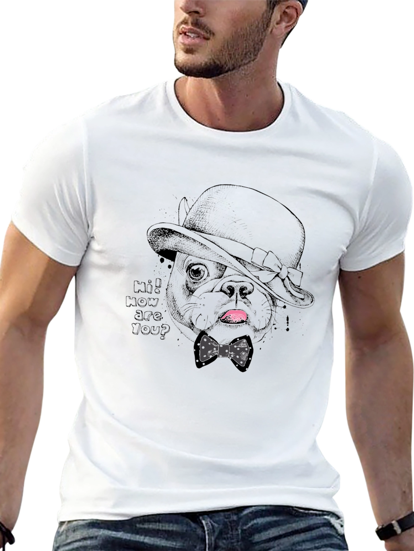 Dapper Dog Tee - Stylish Pet Graphic T-Shirt