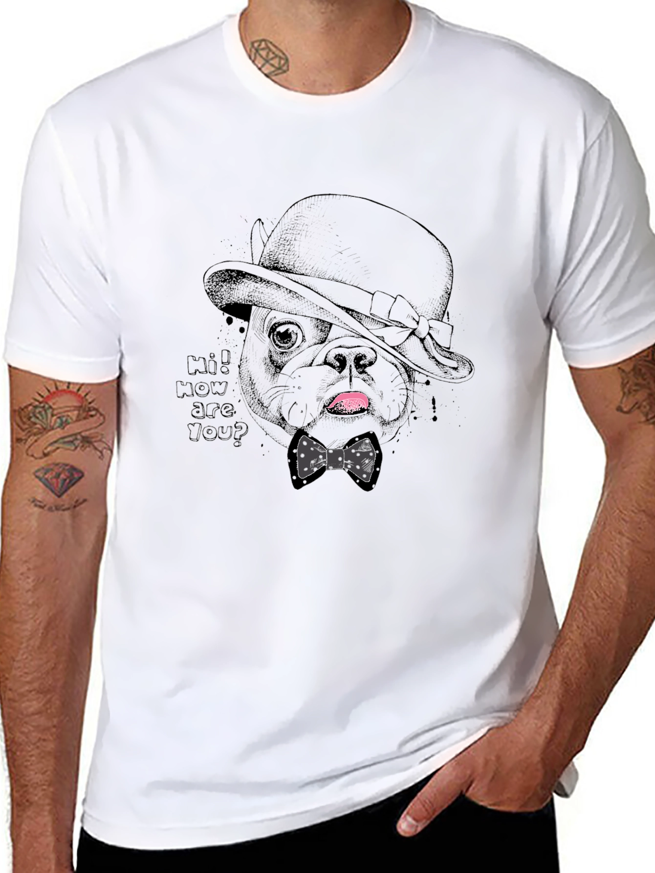 Dapper Dog Tee - Stylish Pet Graphic T-Shirt