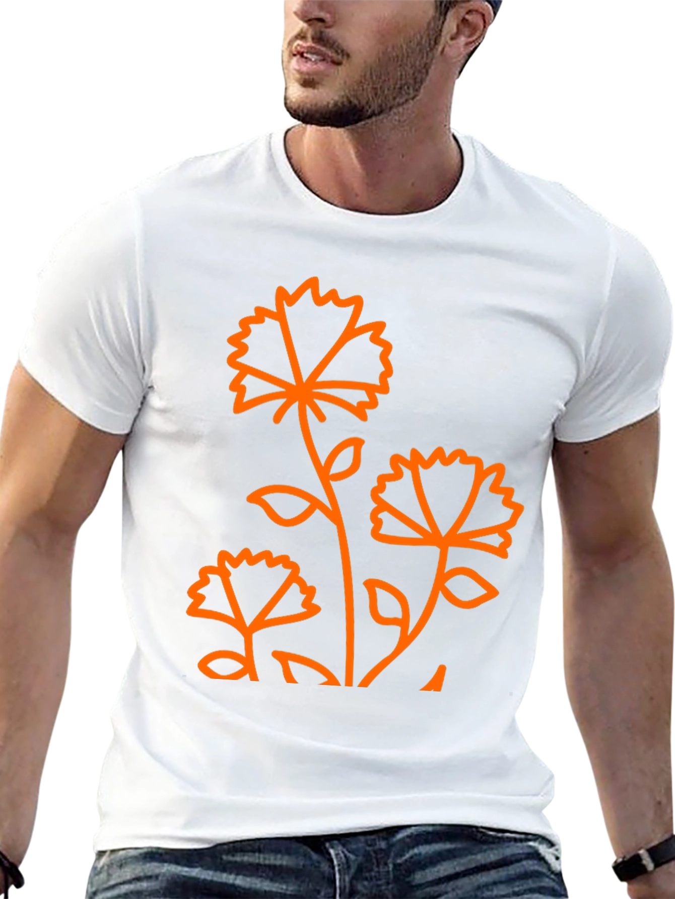 Floral Graphic Print Black T-Shirt
