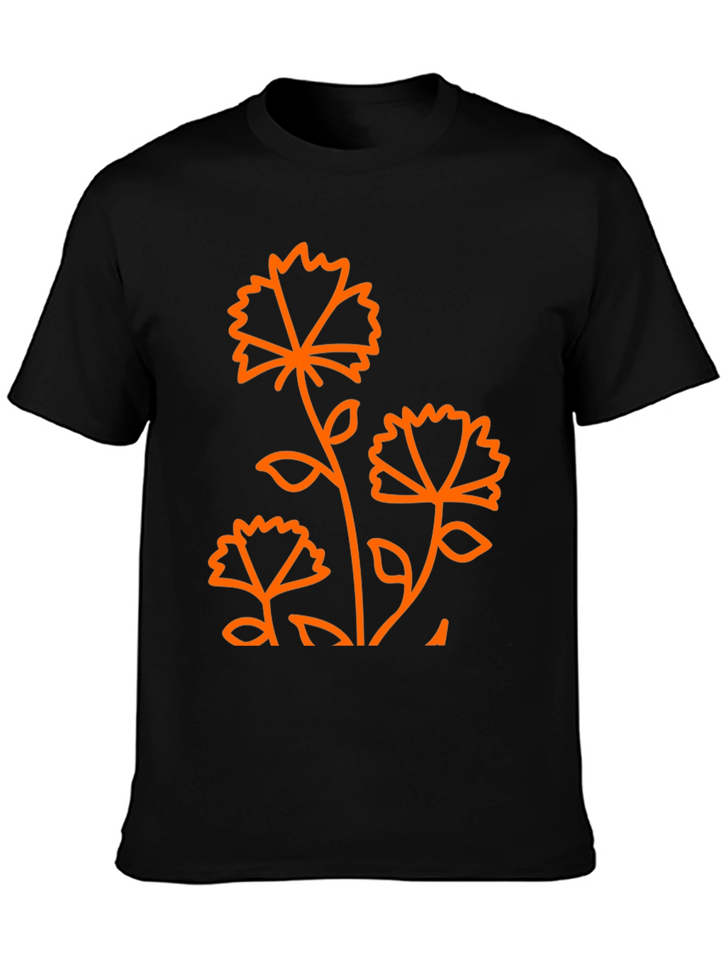 Floral Graphic Print Black T-Shirt