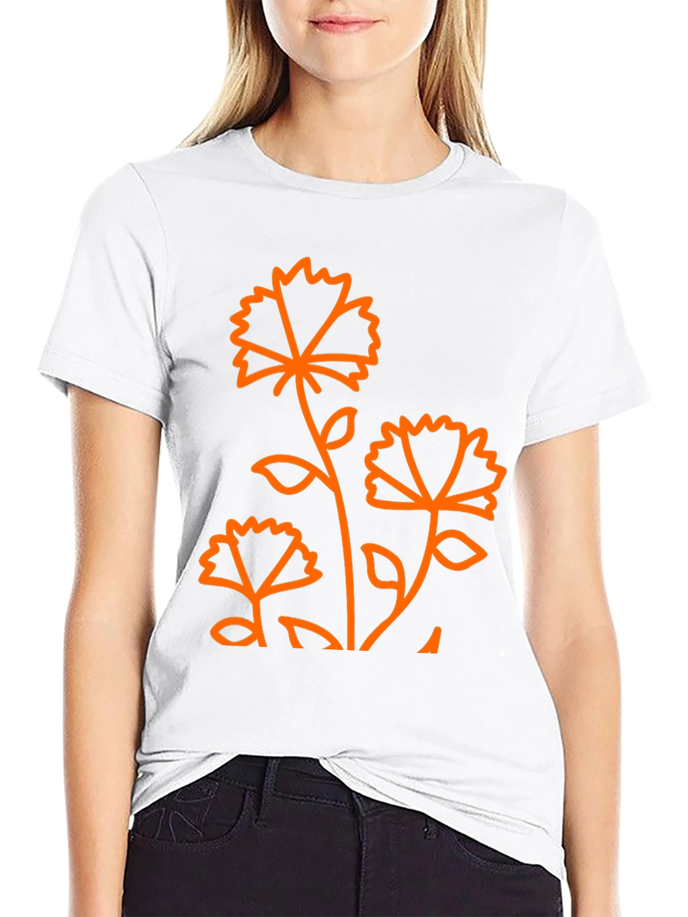 Floral Graphic Print Black T-Shirt