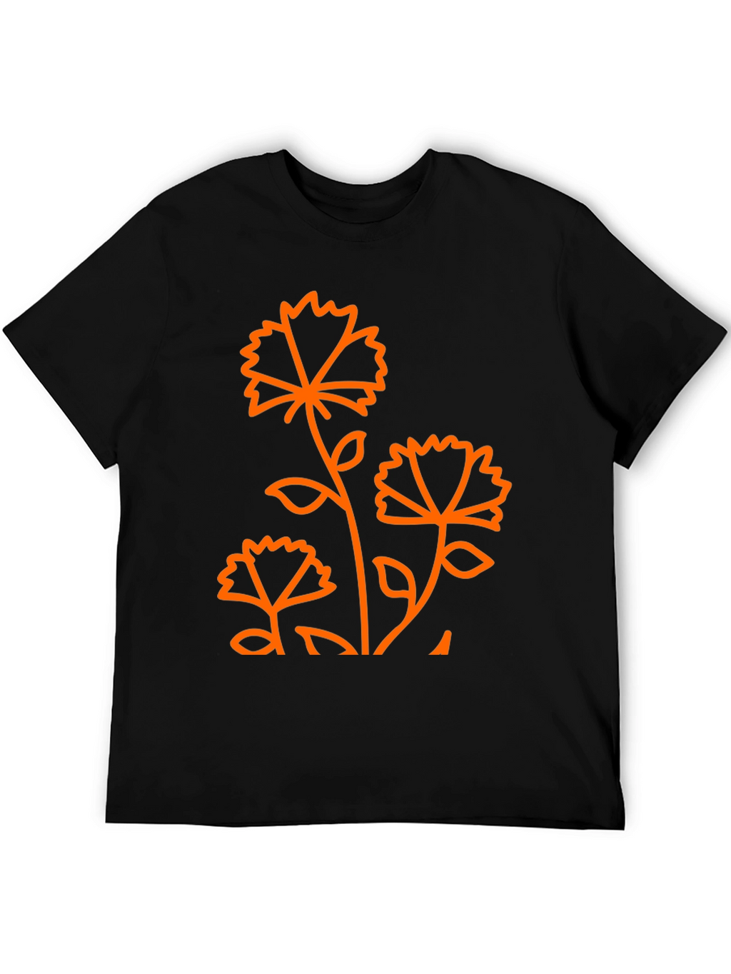 Floral Graphic Print Black T-Shirt