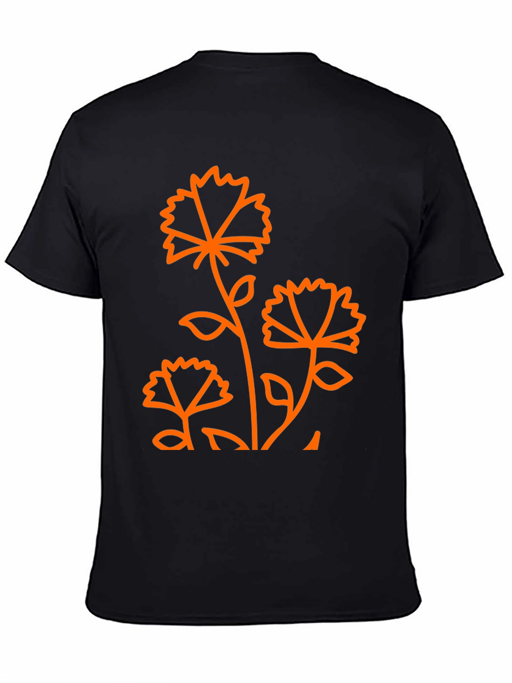 Floral Graphic Print Black T-Shirt