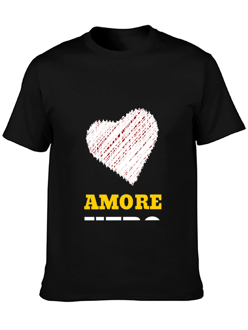 Amore Heart Graphic Tee - Mens Black T-Shirt