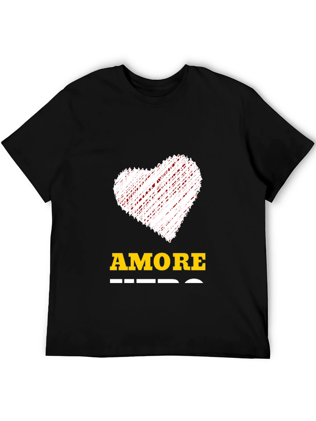 Amore Heart Graphic Tee - Mens Black T-Shirt