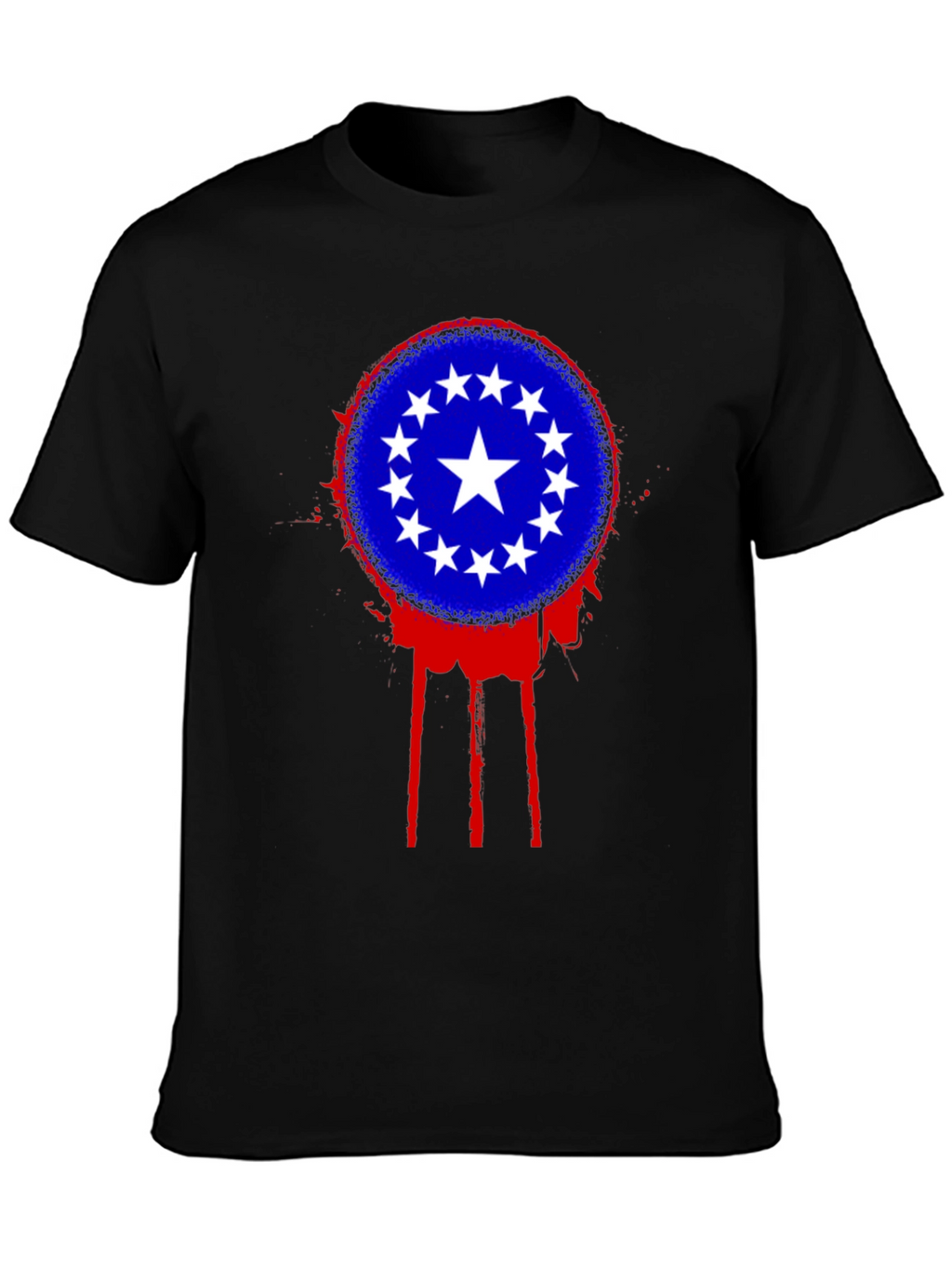 Stars Circle T-Shirt - Black