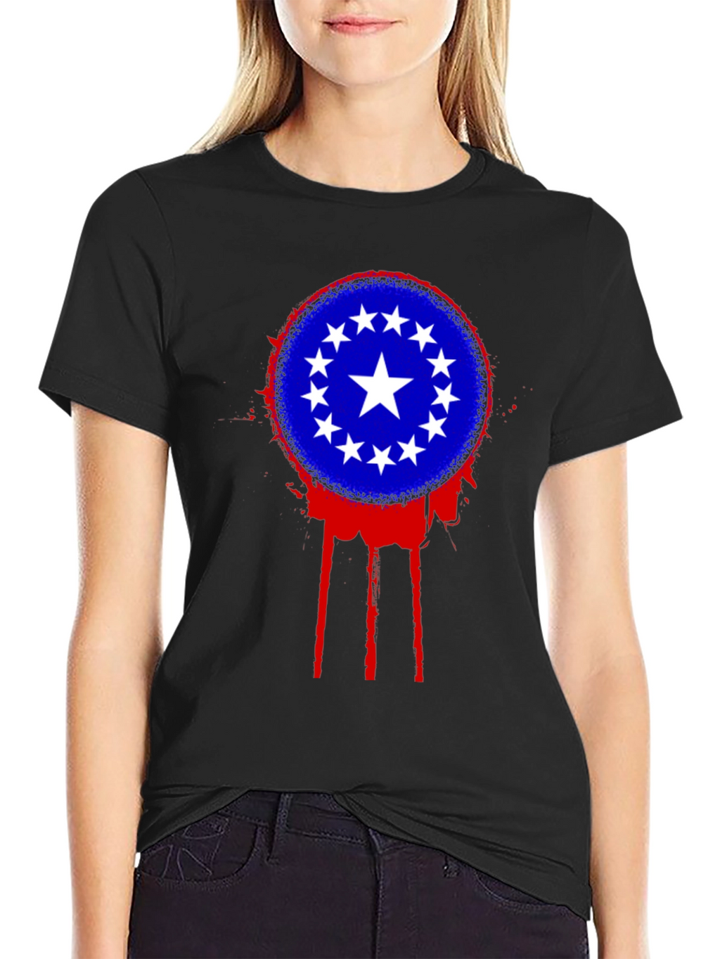Stars Circle T-Shirt - Black