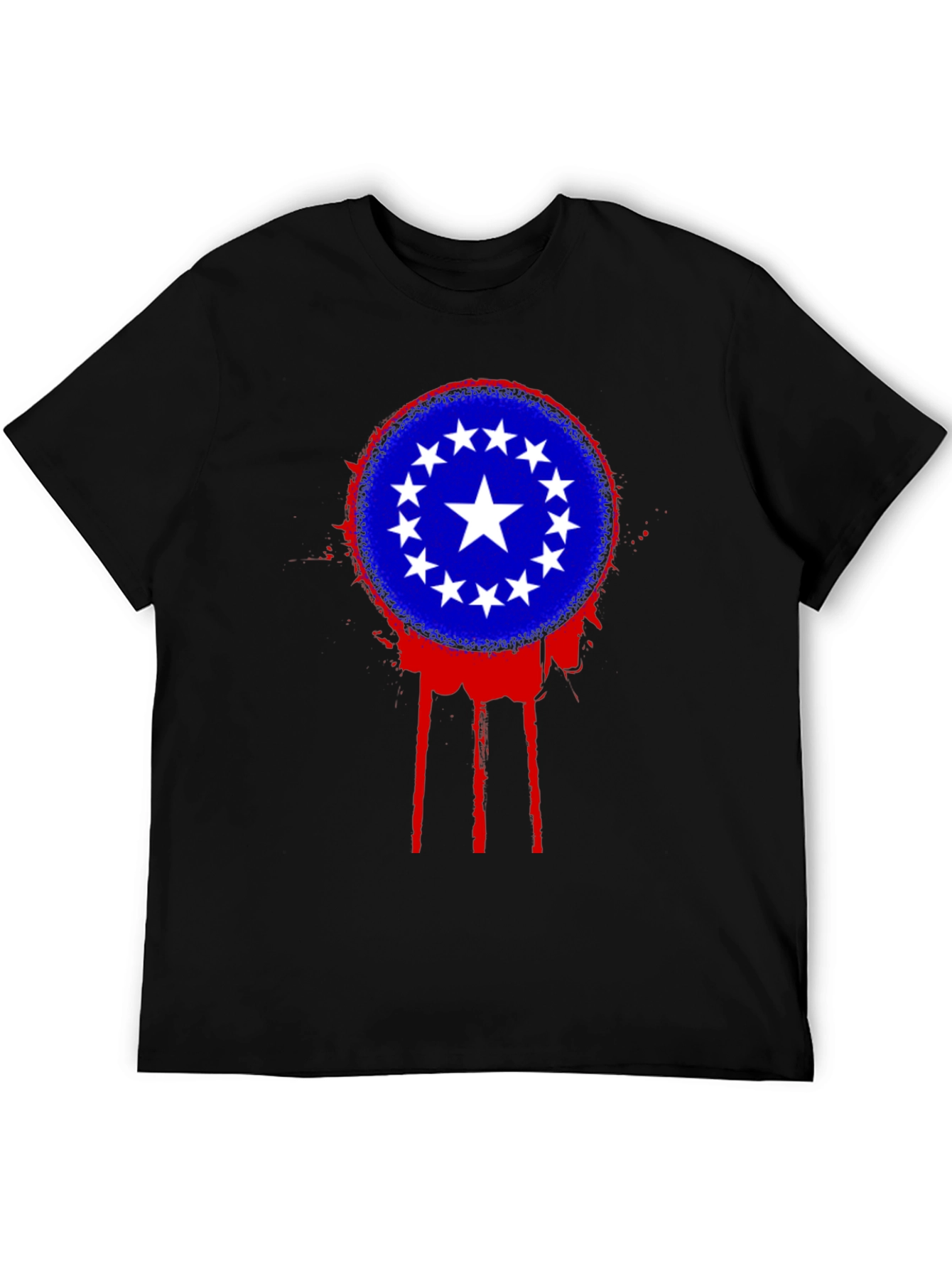 Stars Circle T-Shirt - Black