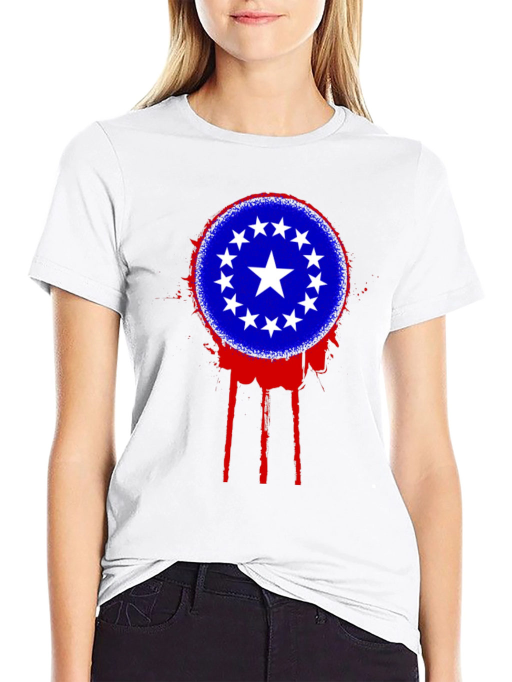 Stars Circle T-Shirt - Black