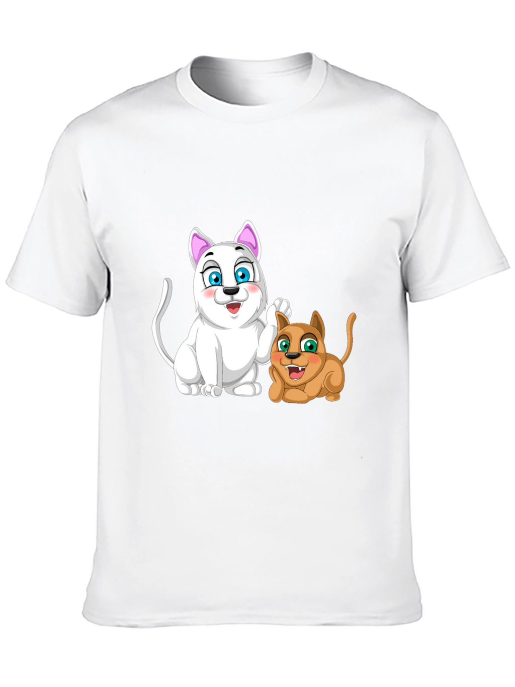 Cartoon Cats Black T-Shirt