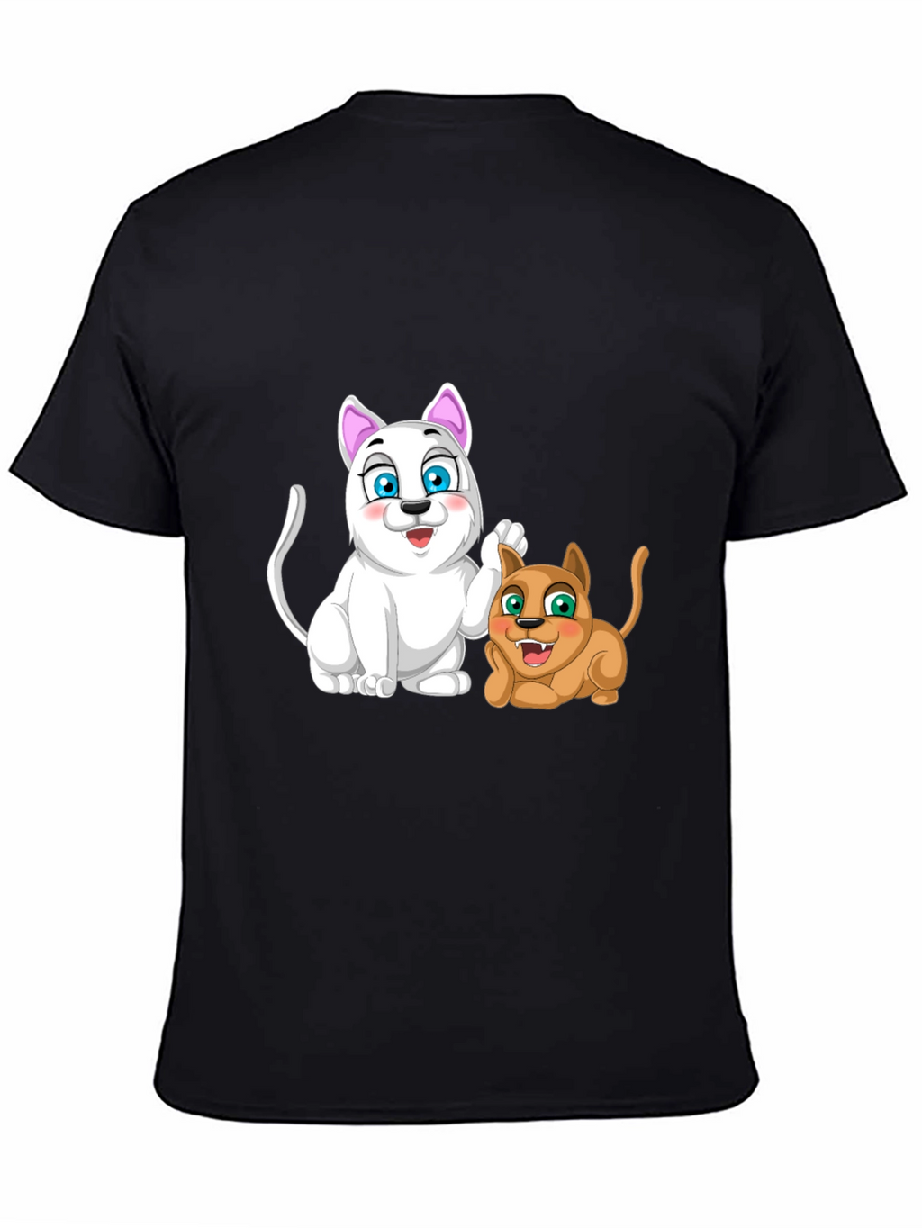 Cartoon Cats Black T-Shirt
