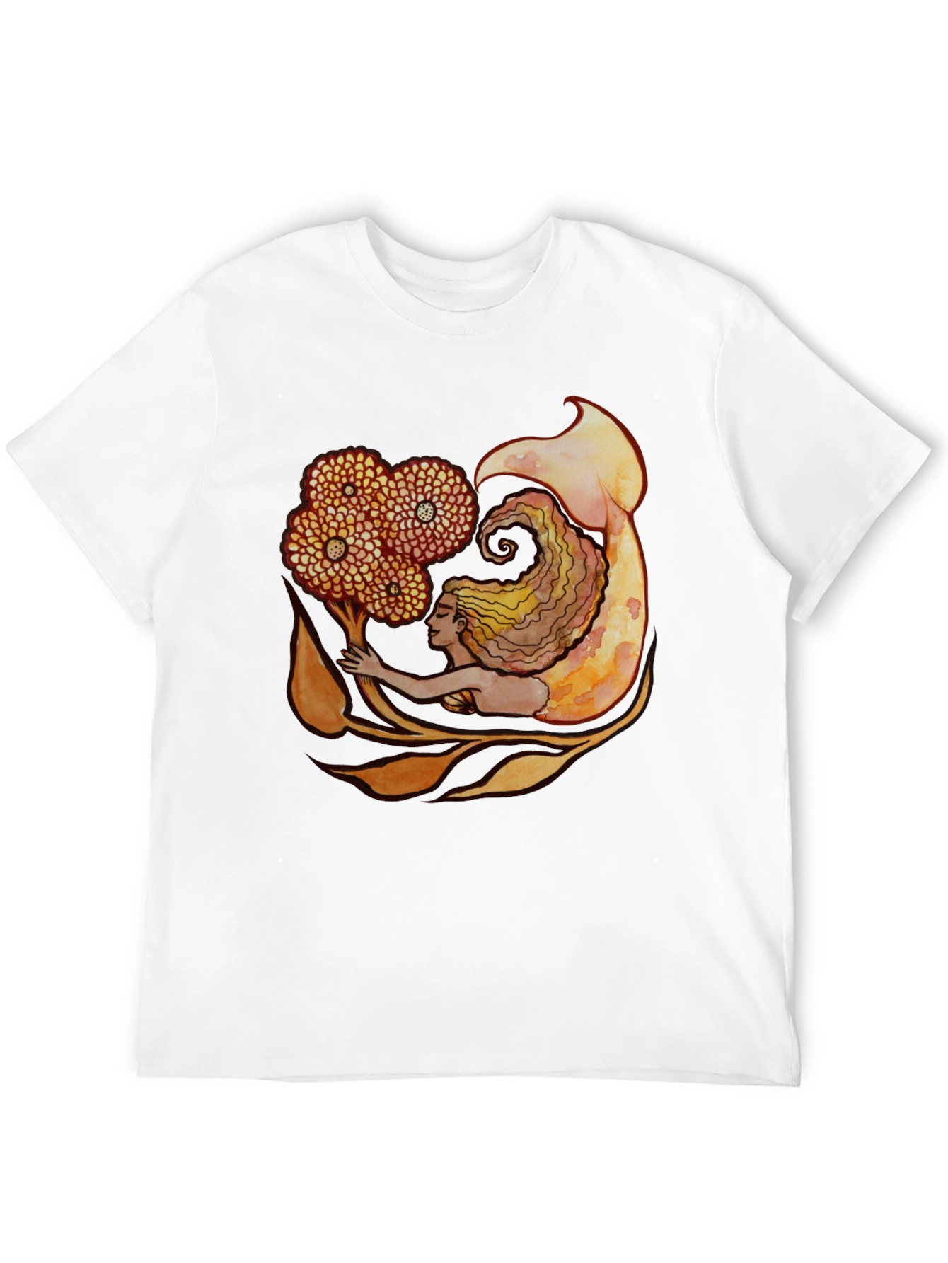 Mermaid Graphic Black T-Shirt