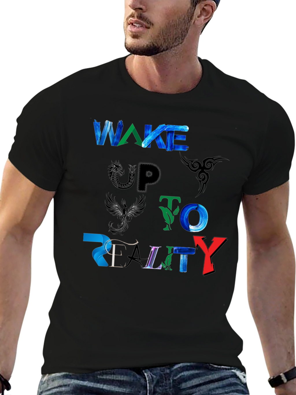 Wake Up To Reality Graphic Black Tee