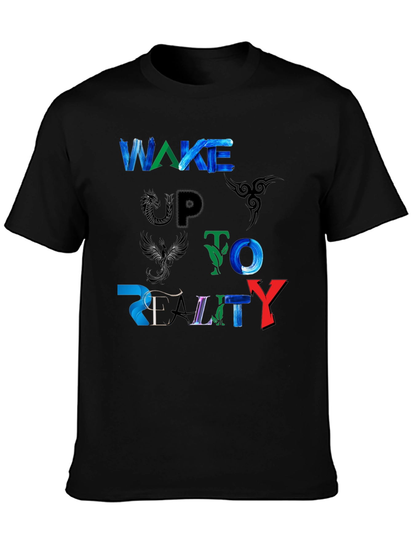 Wake Up To Reality Graphic Black Tee