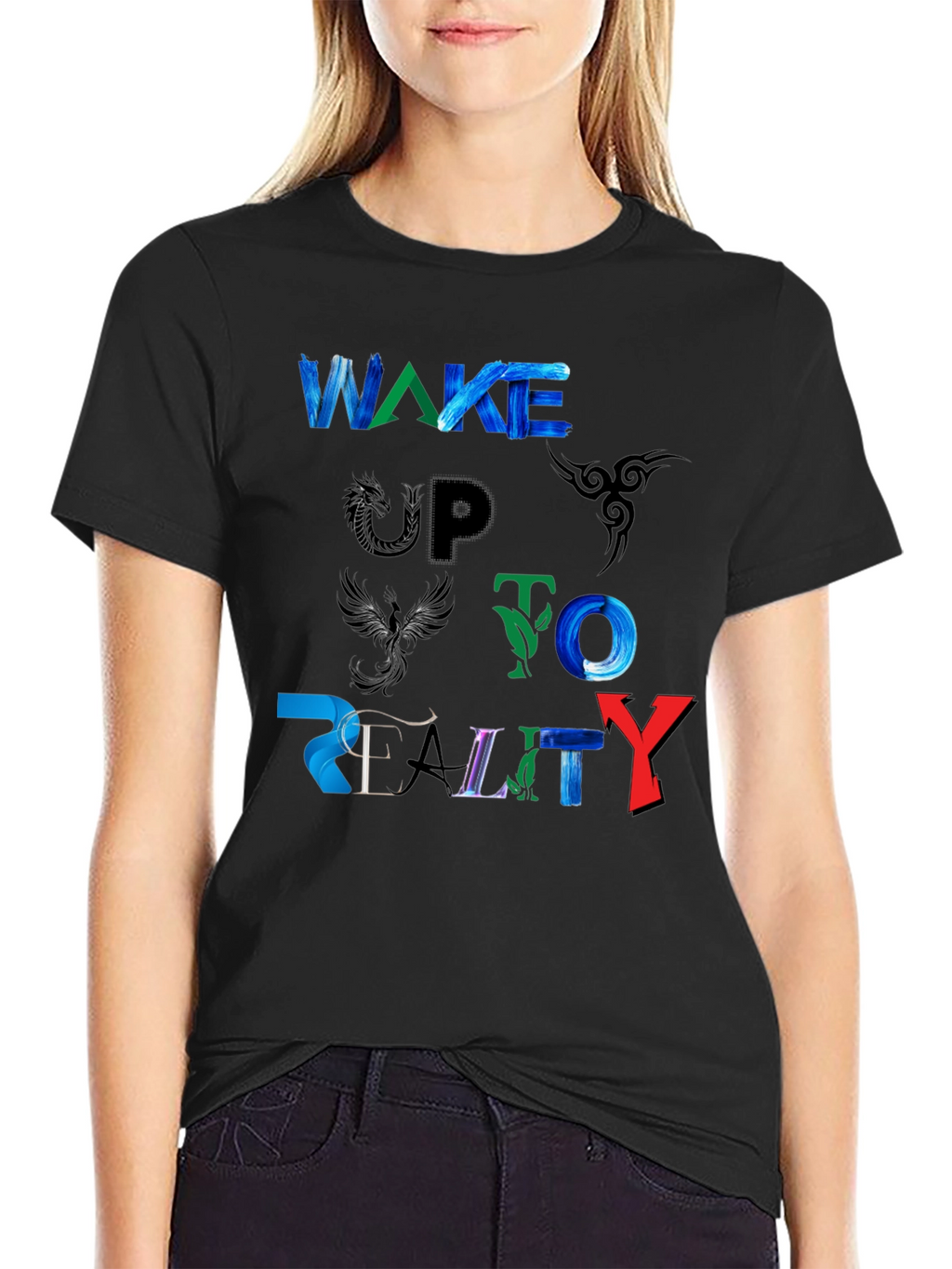 Wake Up To Reality Graphic Black Tee