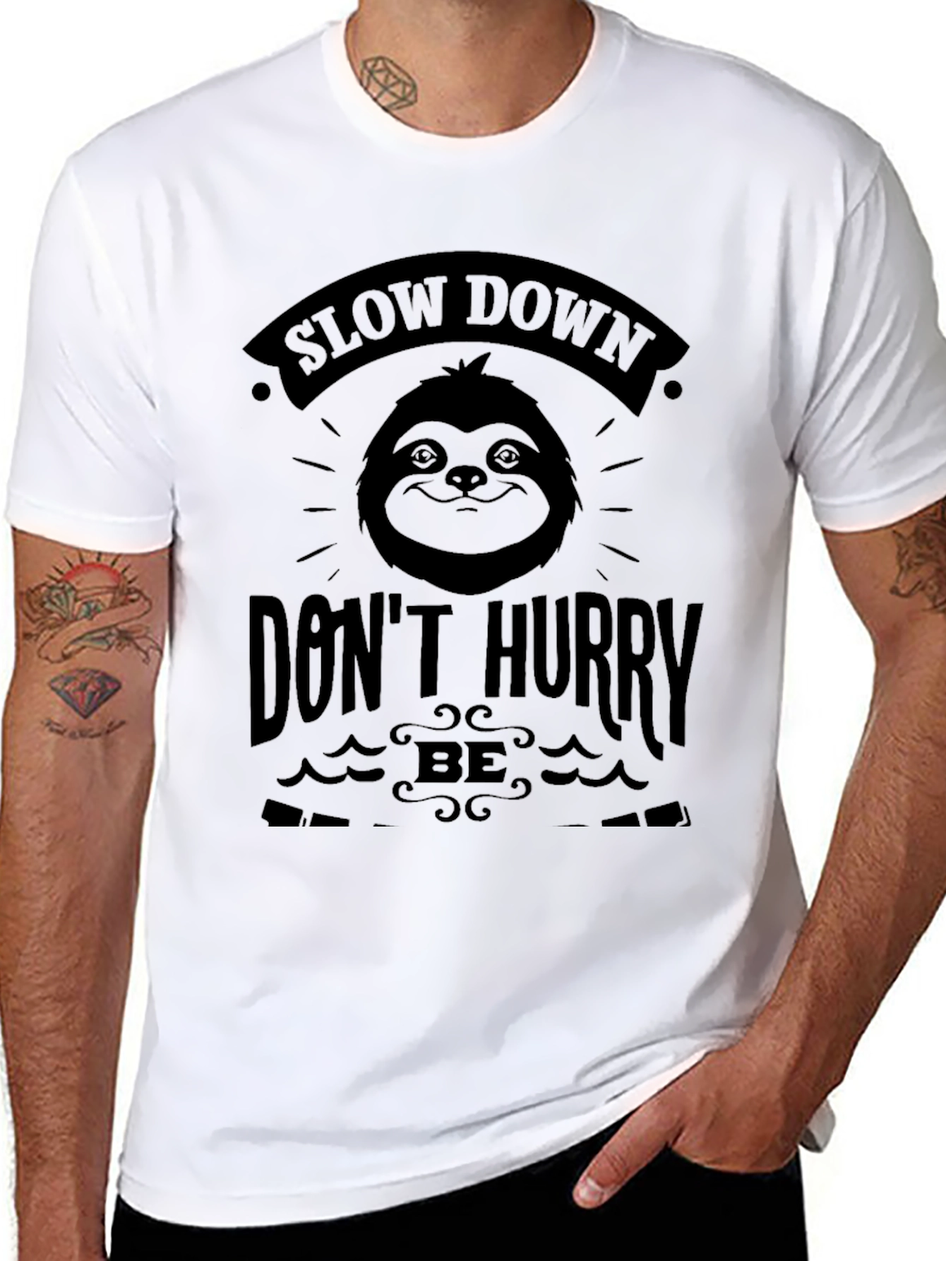 Relaxed Sloth Graphic Tee - Slow Down & Enjoy Life!