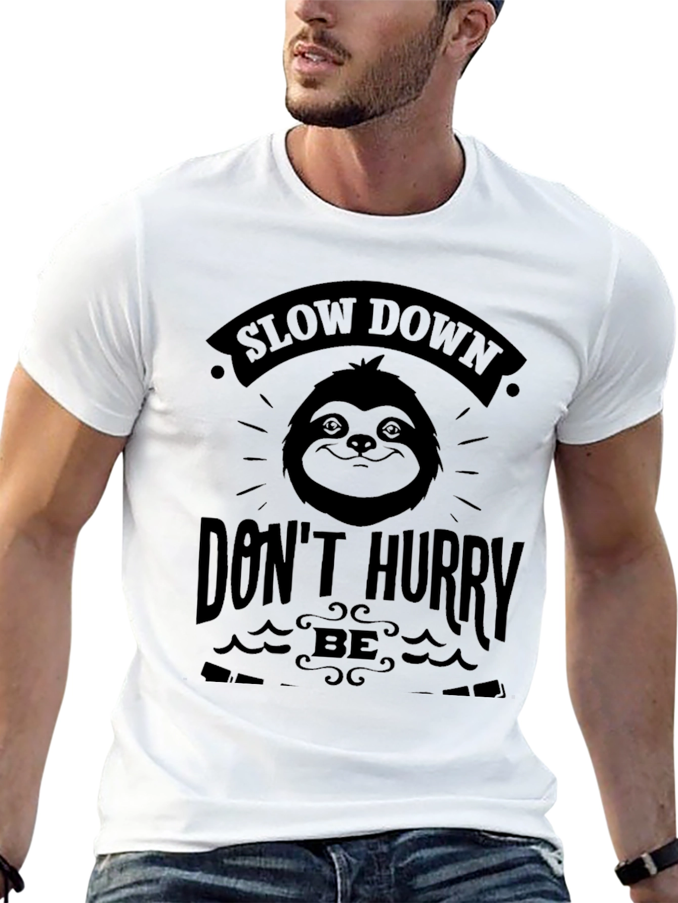 Relaxed Sloth Graphic Tee - Slow Down & Enjoy Life!