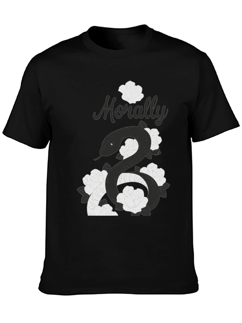 Morally Grey Snake & Roses Graphic T-Shirt