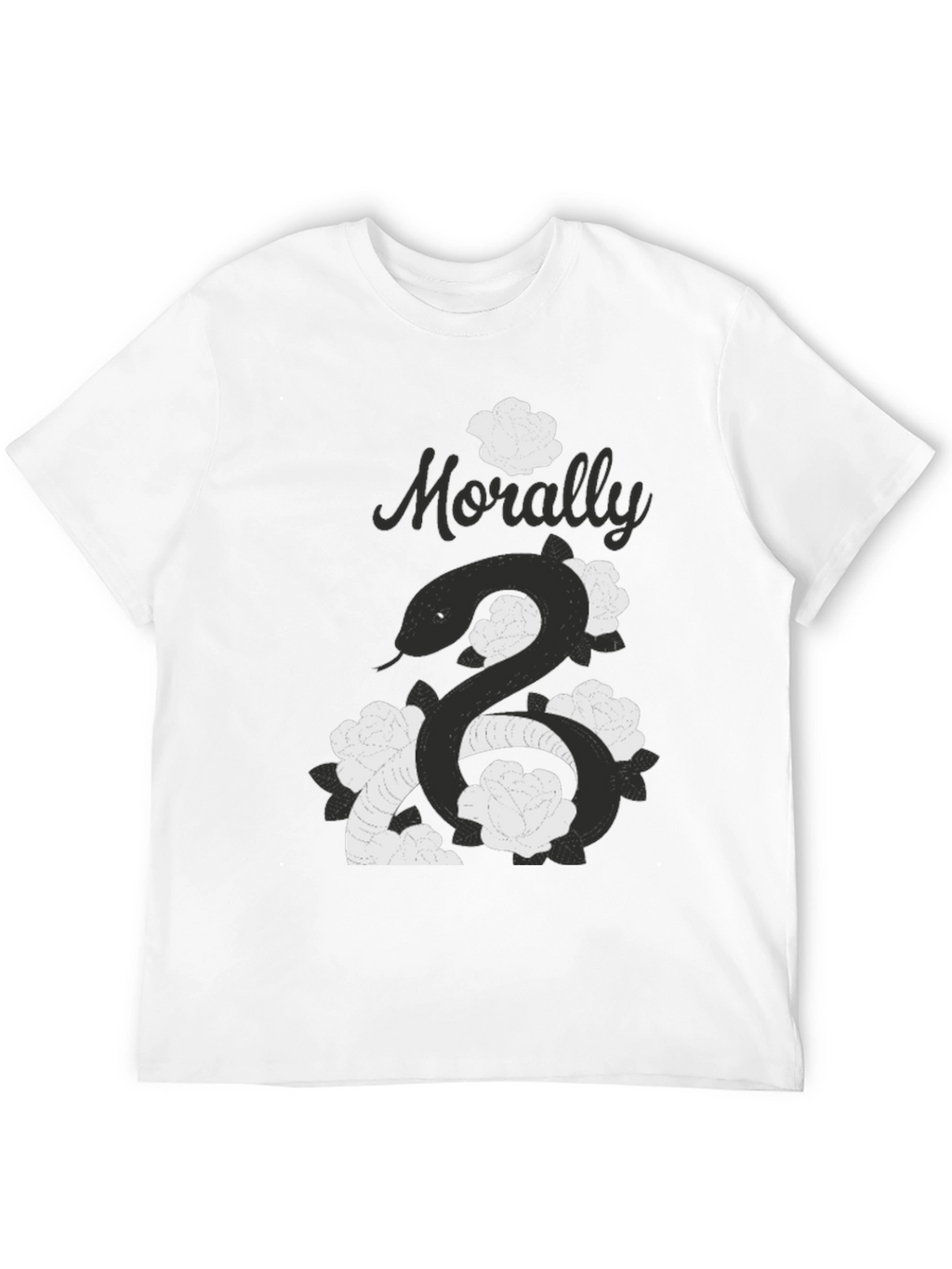 Morally Grey Snake & Roses Graphic T-Shirt