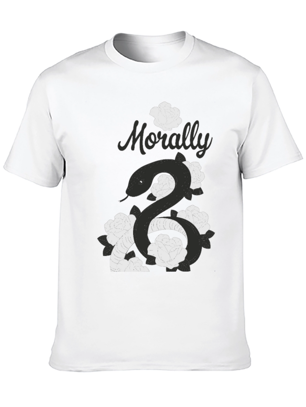 Morally Grey Snake & Roses Graphic T-Shirt
