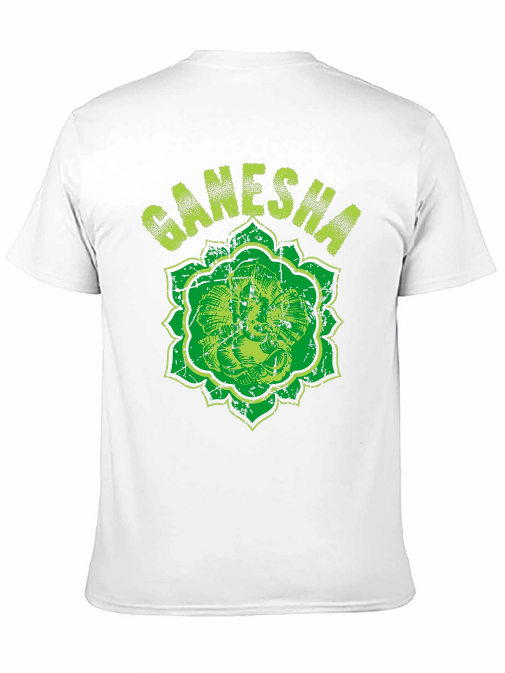 Ganesha Graphic Tee - Distressed Print Black T-Shirt