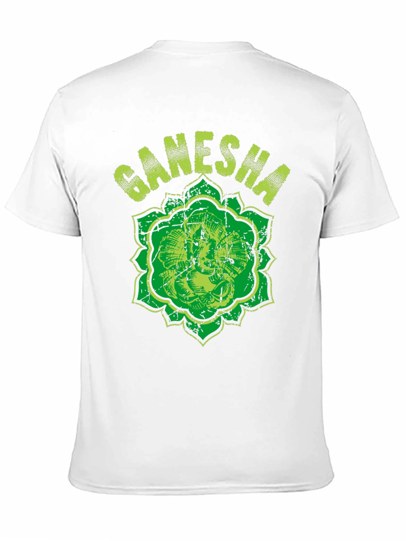 Ganesha Graphic Tee - Distressed Print Black T-Shirt