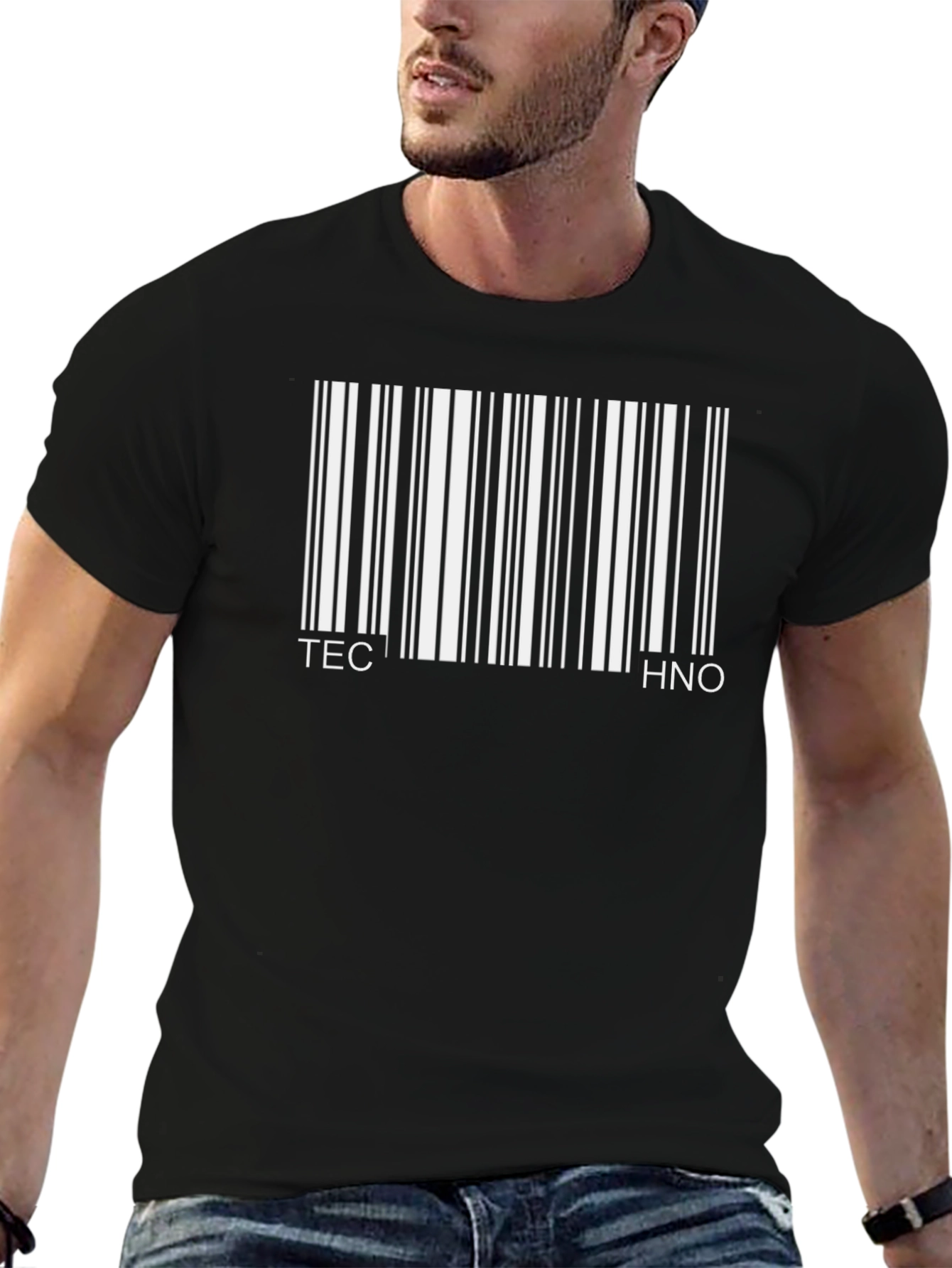 Techno Barcode T-Shirt - Music Lovers Tee