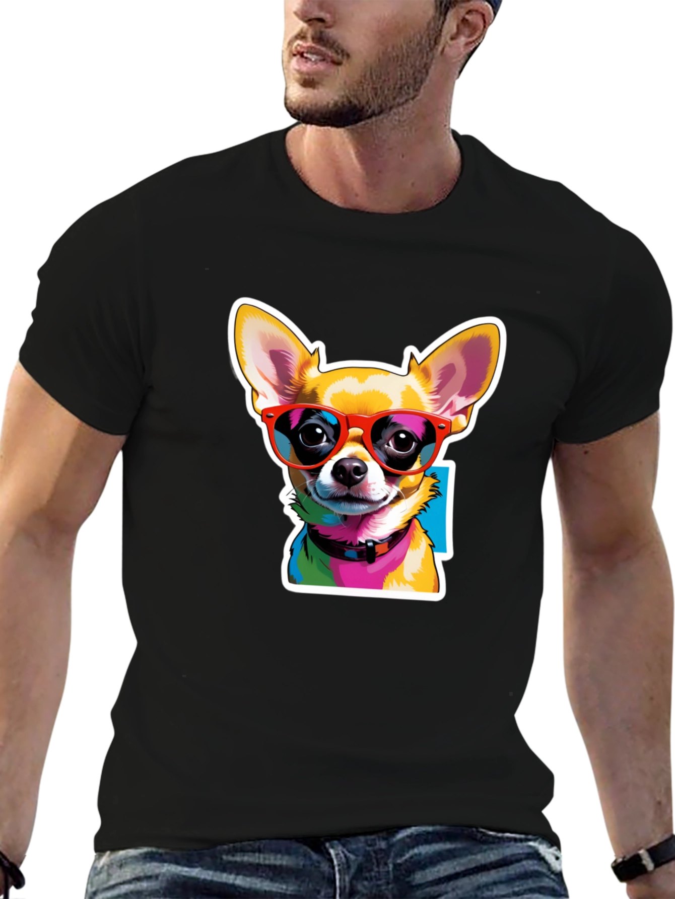 Cool Chihuahua Graphic Tee - Black