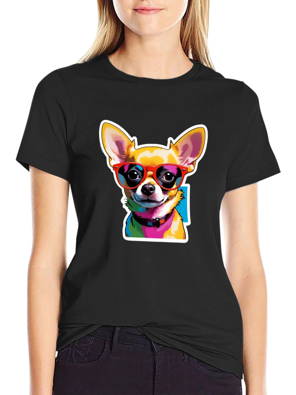 Cool Chihuahua Graphic Tee - Black