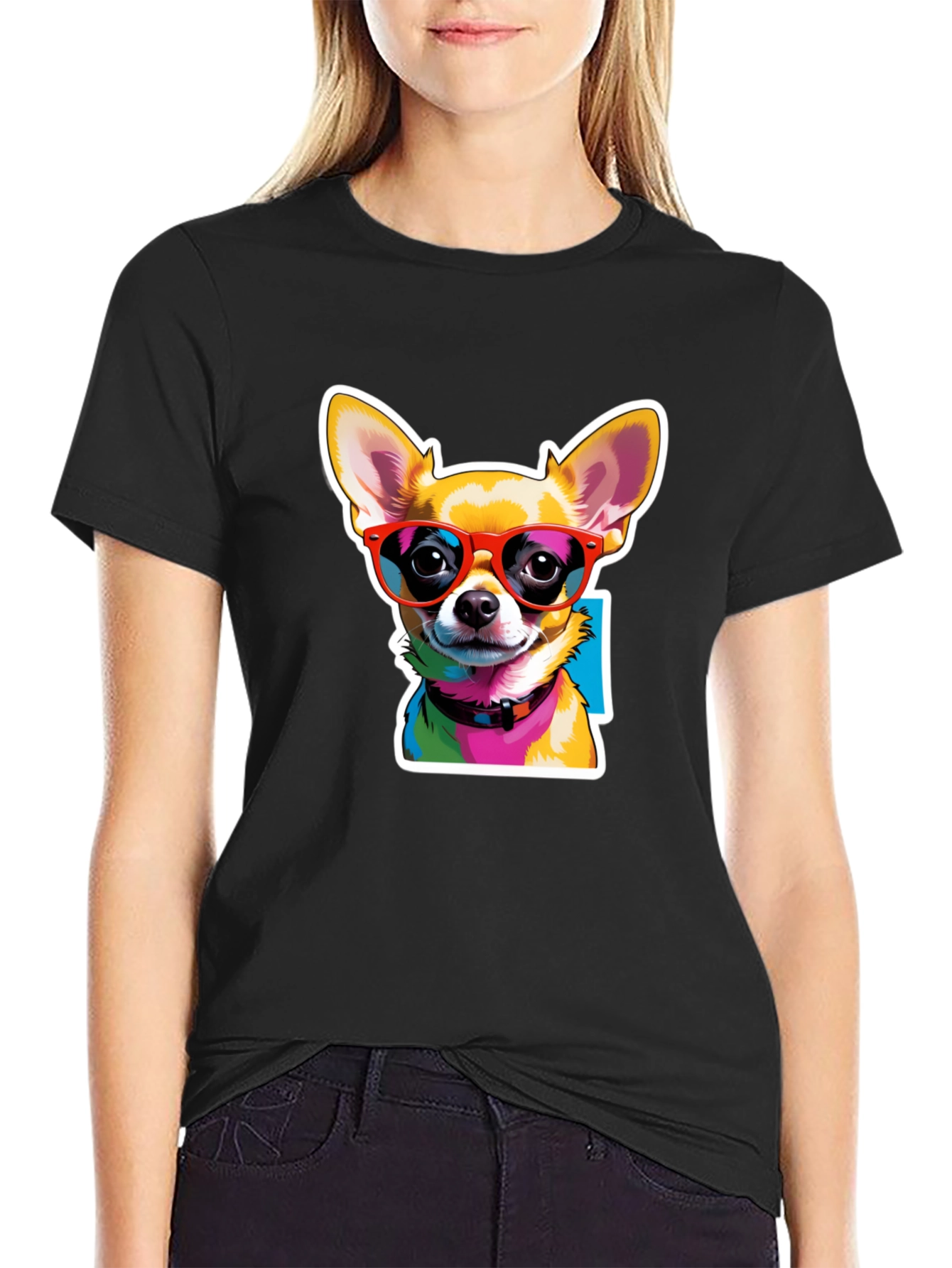 Cool Chihuahua Graphic Tee - Black