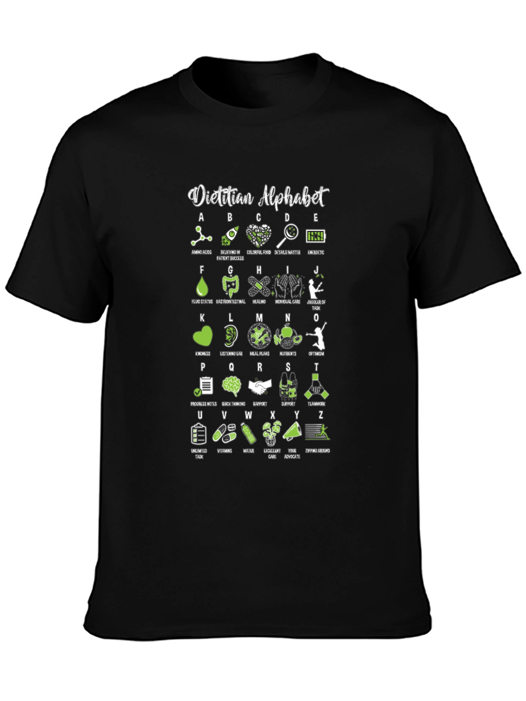 Dietitian Alphabet T-Shirt - Nutritionist ABCs
