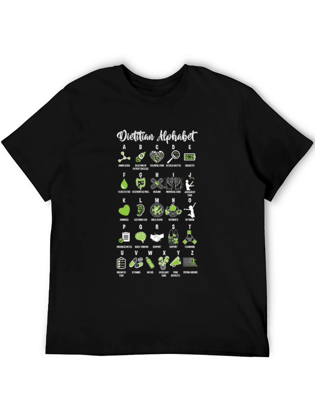 Dietitian Alphabet T-Shirt - Nutritionist ABCs