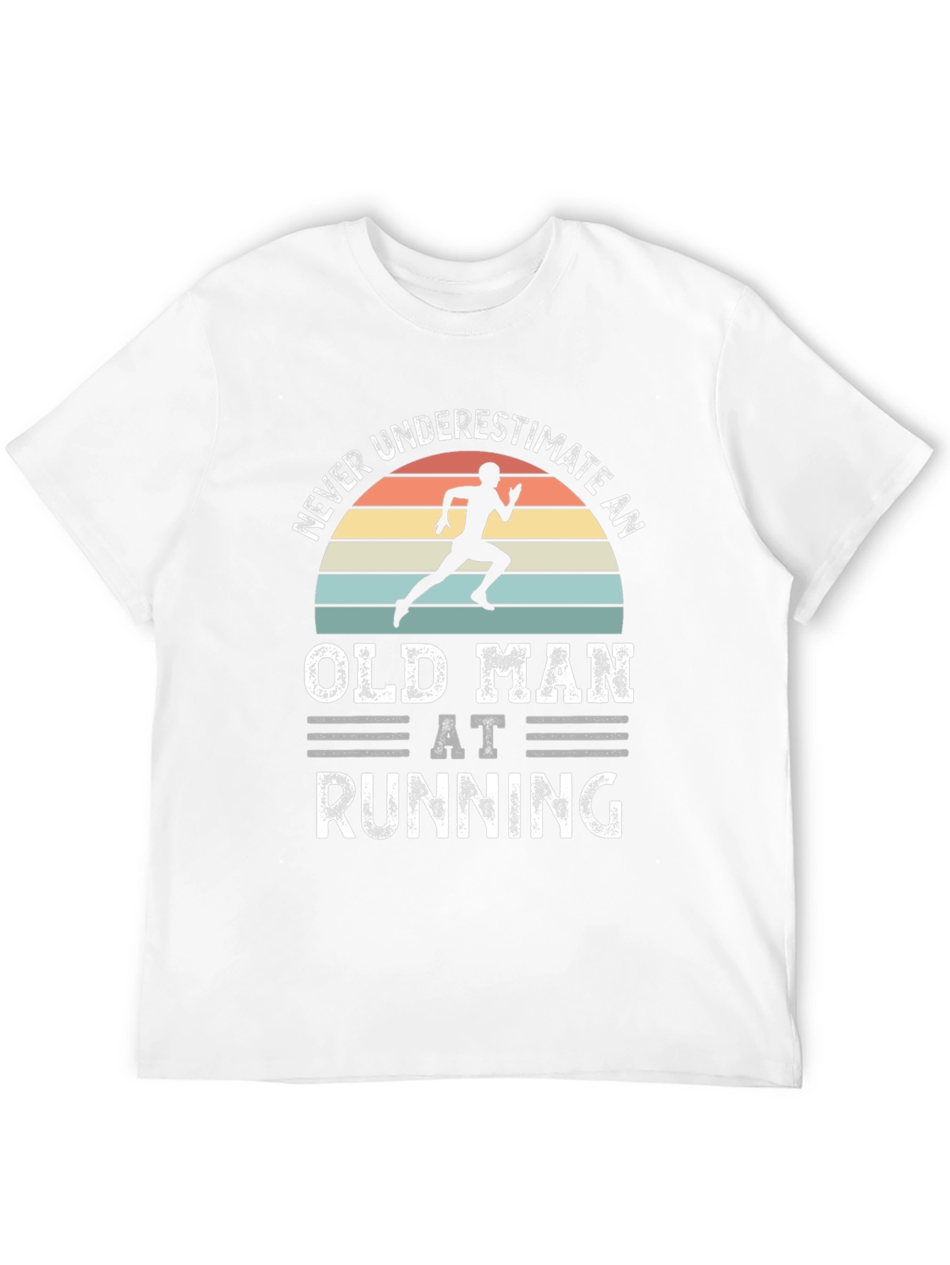 Never Underestimate An Old Man Running Graphic T-Shirt