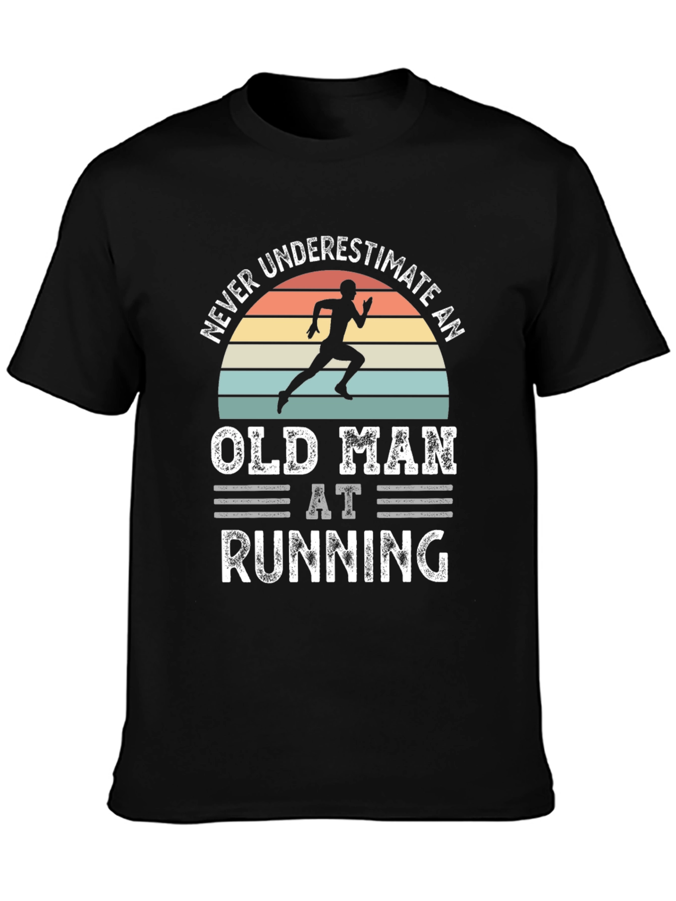 Never Underestimate An Old Man Running Graphic T-Shirt