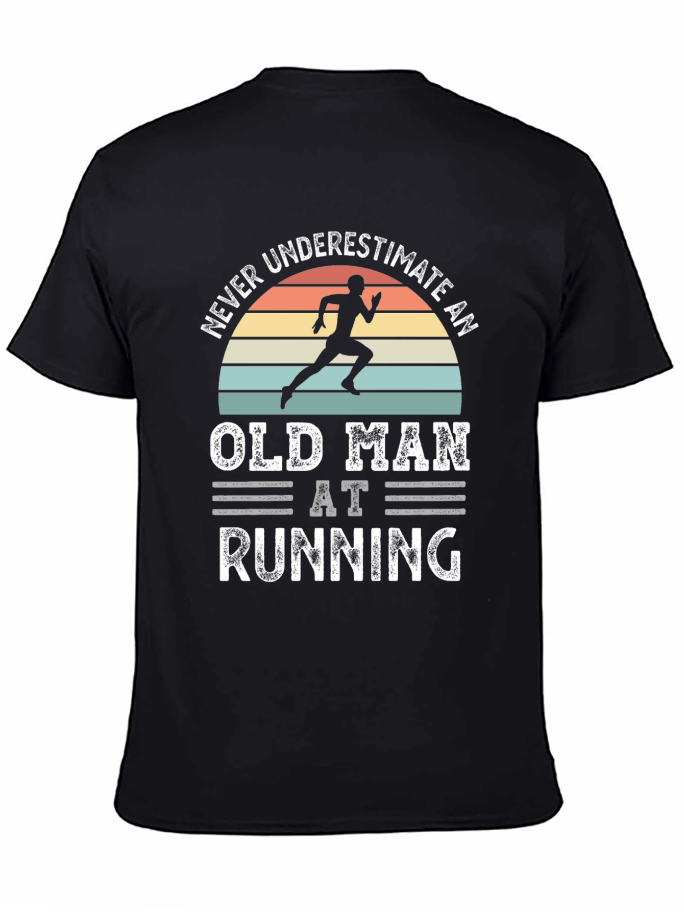Never Underestimate An Old Man Running Graphic T-Shirt