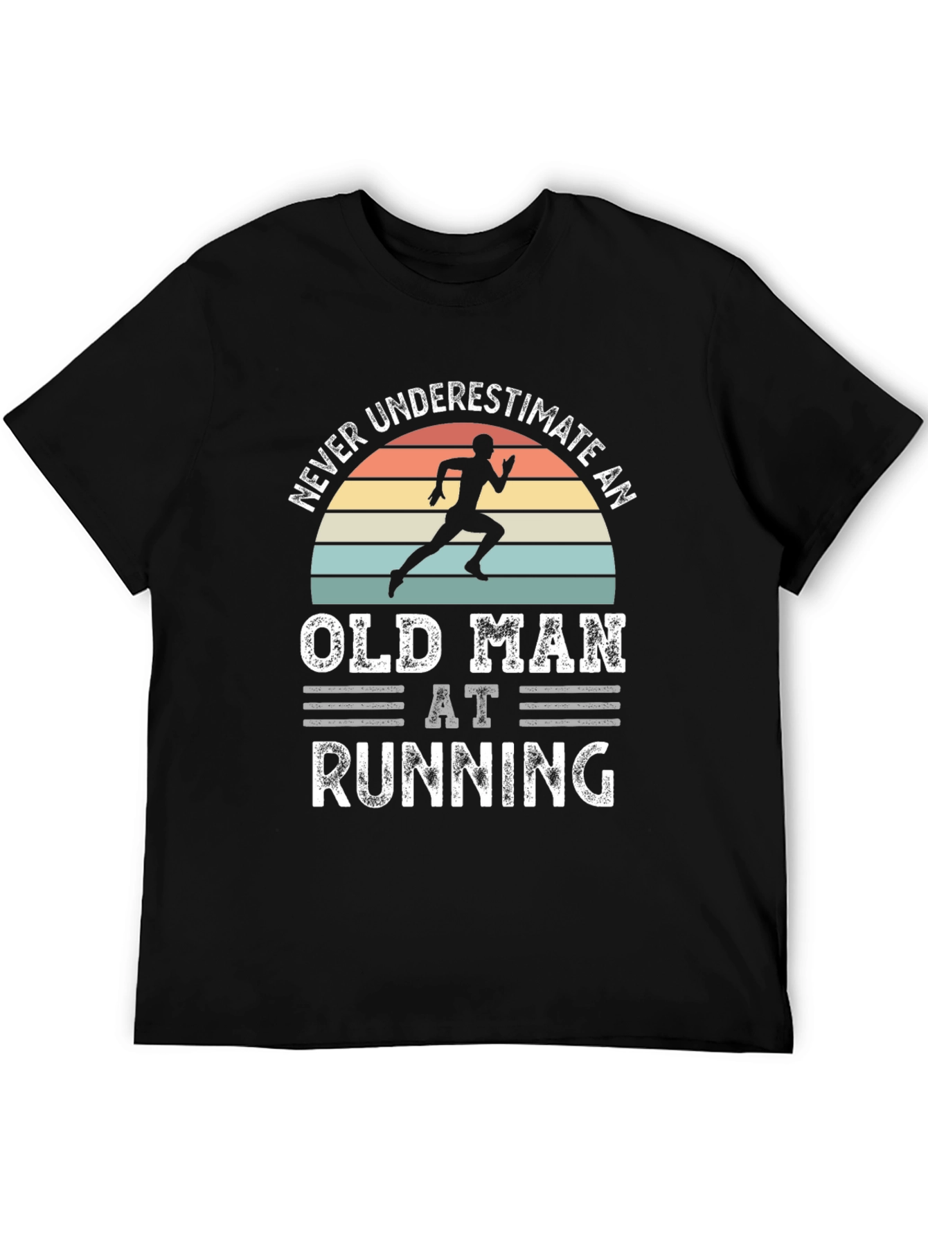 Never Underestimate An Old Man Running Graphic T-Shirt