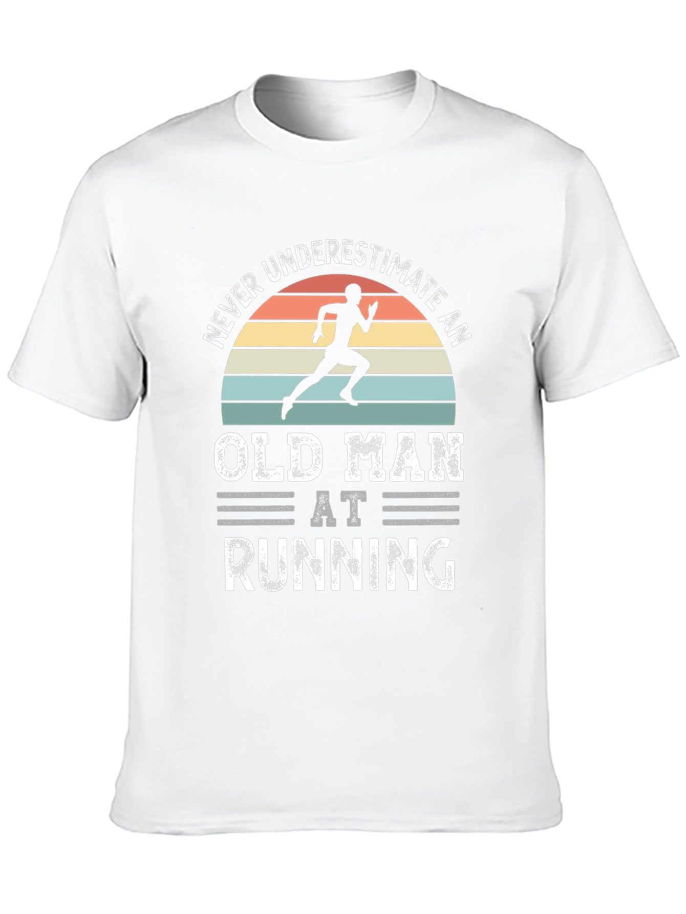 Never Underestimate An Old Man Running Graphic T-Shirt