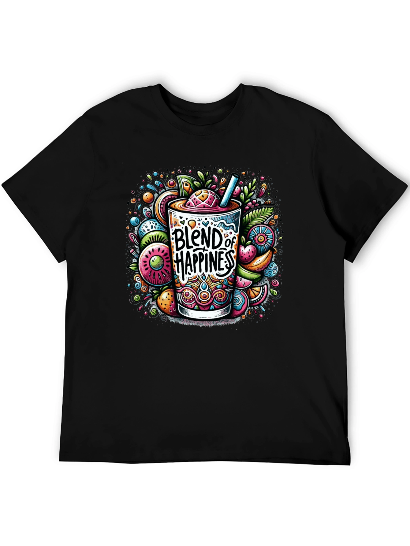Blend of Happiness Graphic Tee - Black T-Shirt