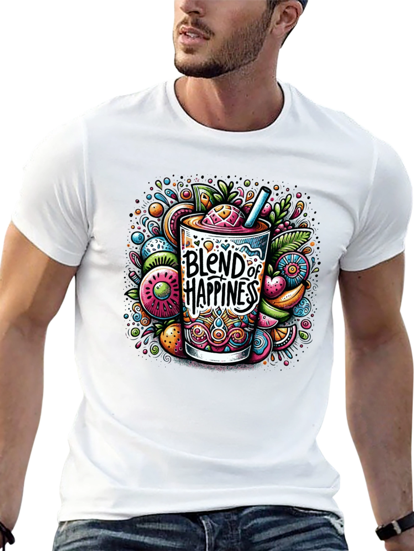 Blend of Happiness Graphic Tee - Black T-Shirt